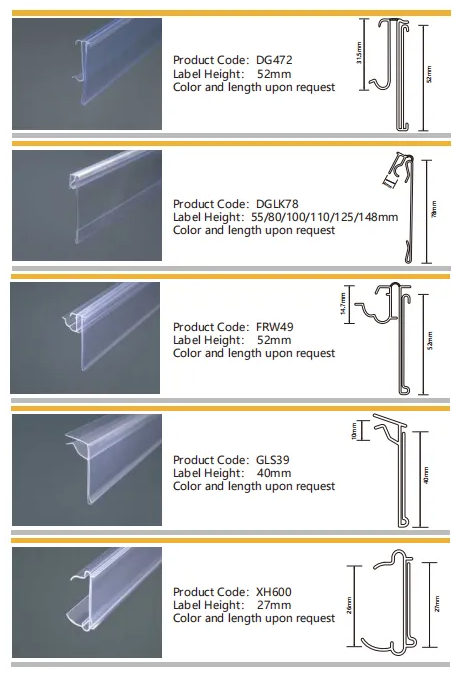Plastic PVC Extrusion Data Strip Price Tag Holder Label Holder price Holder Shelf Talker Sign   