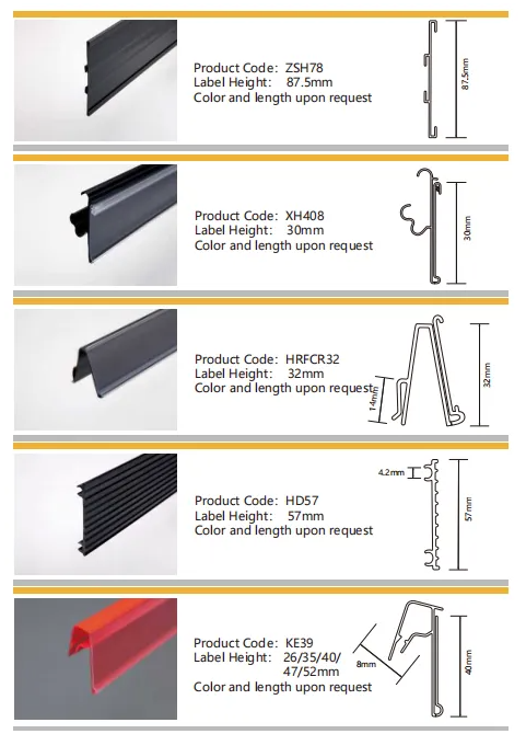 Plastic PVC Extrusion Data Strip Price Tag Holder Label Holder price Holder Shelf Talker Sign   